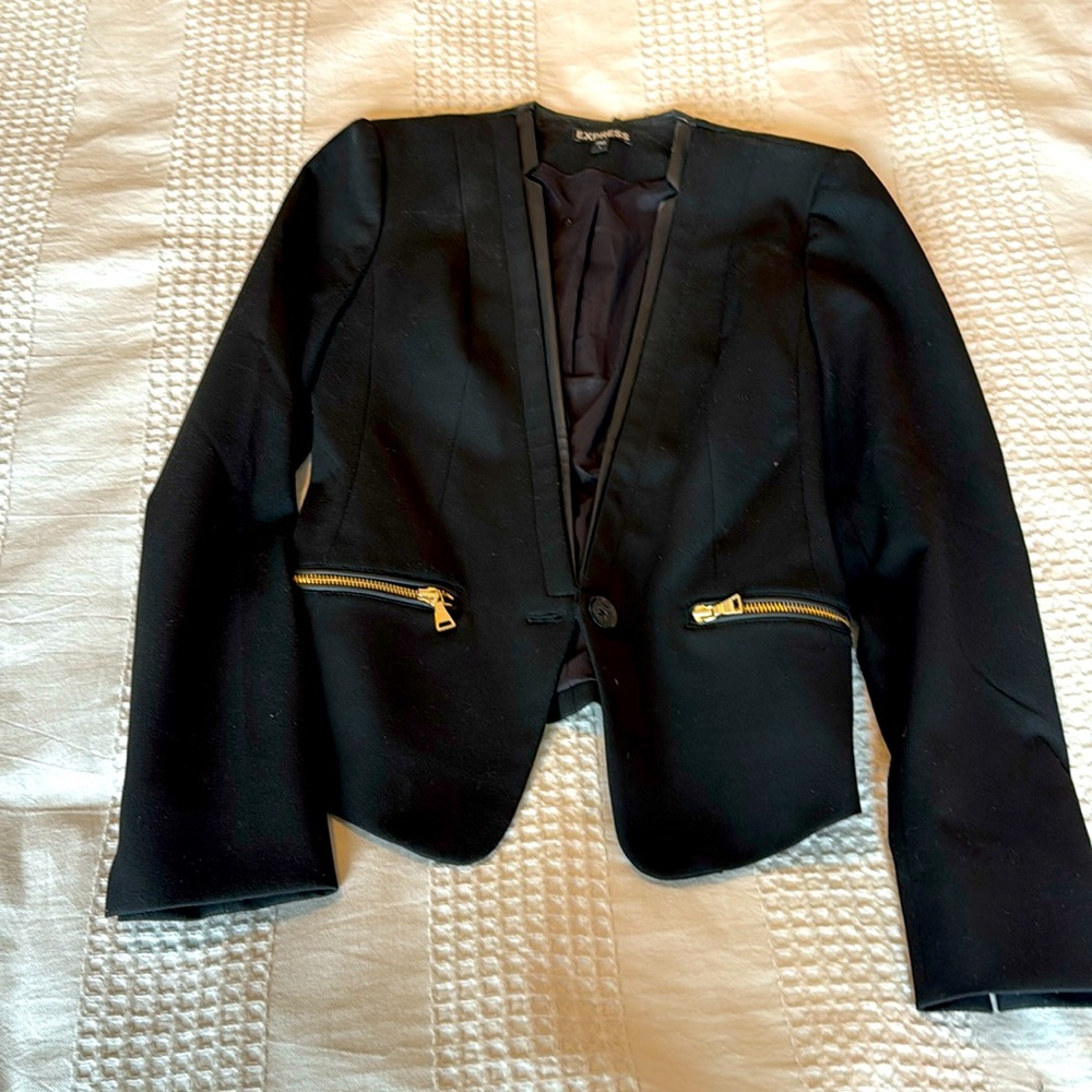 Express gold zipper blazer 4